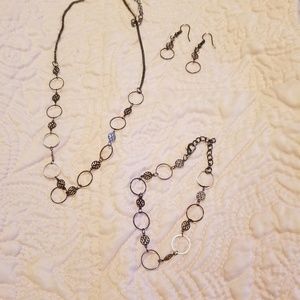 Two sets, necklace, bracelets, earrings.